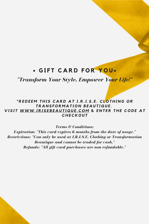 I.R.I.S.E. Beautique Gift Card — Give the Gift of Transformation