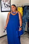 Cami V-Neck  Maxi Dress w/ Pockets Royal Blue