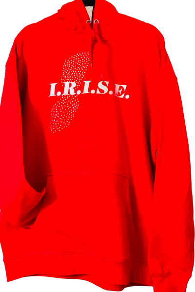 I.R.I.S.E. Metallic & Bling Pullover Fleece Hoodie with Bling Draw String