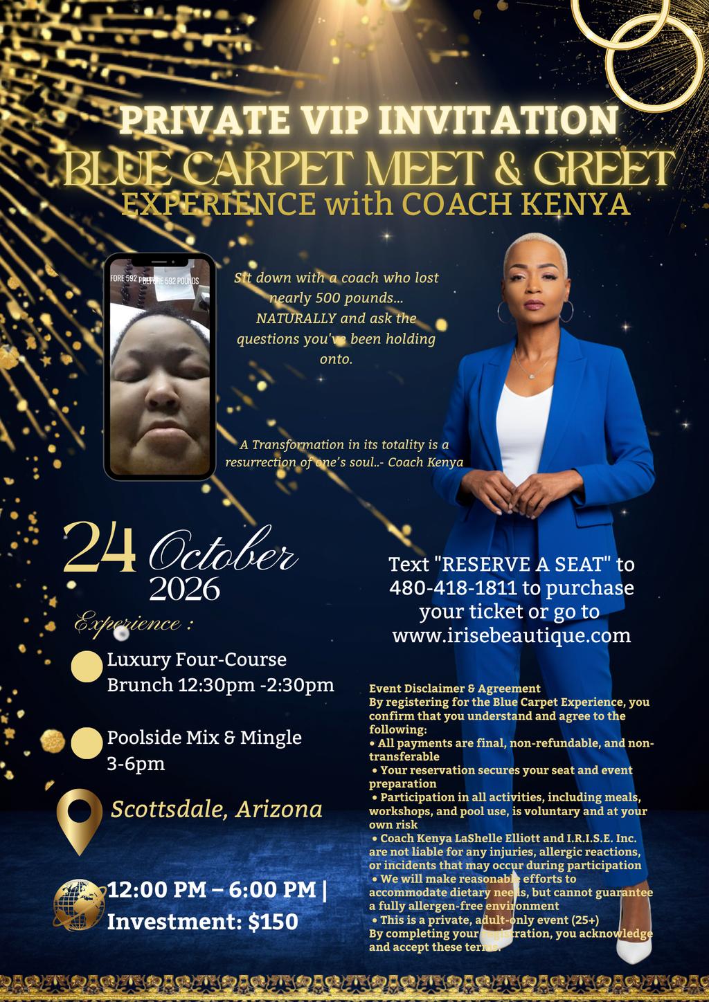 Blue Carpet Private Experience Meet & Greet with Kenya LaShelle Elliott