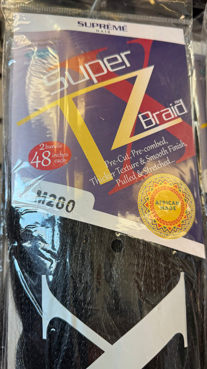 Supreme XTZ Pre-Stretched Braiding Hair 48” – 170g (All 61 Colors)
