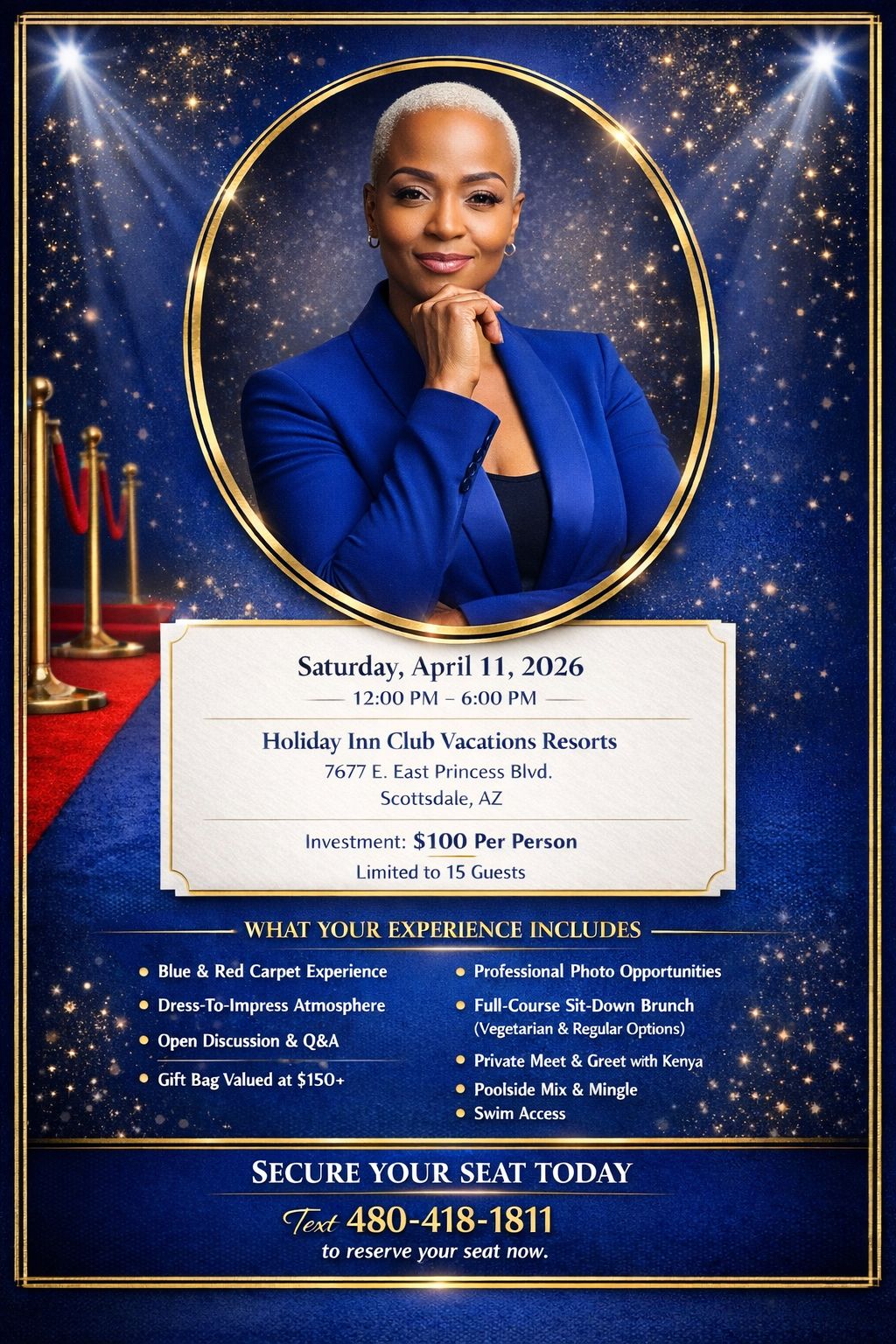 Blue Carpet Private Experience Meet & Greet with Kenya LaShelle Elliott